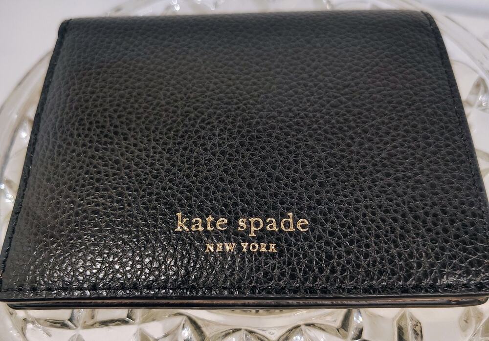 NWOT Kate Spade NY Black Cream Bifold Leather Wallet